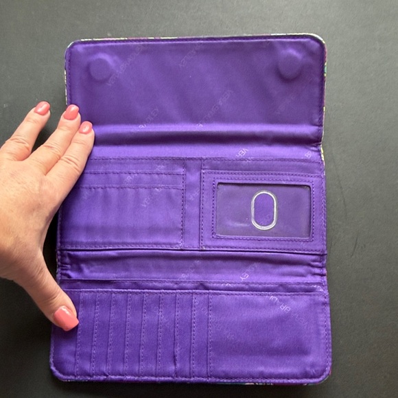 Vera Bradley Women's Paisley Wallet - Purple and Yellow - Picture 6 of 8